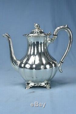 Vintage 6 PC ONEIDA COMMUNITY SILVER SHEFFIELD MELON SHAPE COFFEE TEA SERVICE