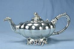 Vintage 6 PC ONEIDA COMMUNITY SILVER SHEFFIELD MELON SHAPE COFFEE TEA SERVICE