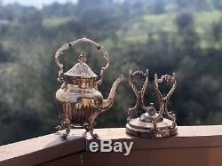 Vintage 7 Piece Birmingham Silver Co. Silver On Copper Tea/coffee Set