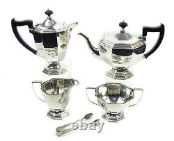 Vintage ART DECO 5 pieces English Silver Plated Coffee Tea Set by Barker Bros