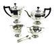 Vintage Art Deco 5 Pieces English Silver Plated Coffee Tea Set By Barker Bros