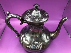 Vintage American 4 Piece Victor Silver Co. Tea Service Quadruple Plate