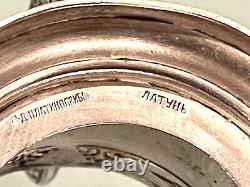 Vintage Antique Russian Soviet USSR Silver Plate NKVD KGB Glass Tea Cup Holder