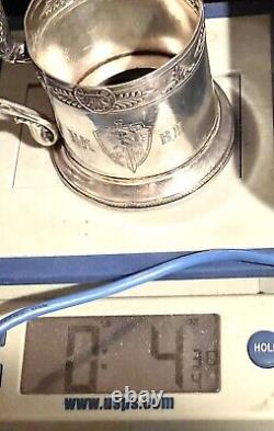 Vintage Antique Russian Soviet USSR Silver Plate NKVD KGB Glass Tea Cup Holder