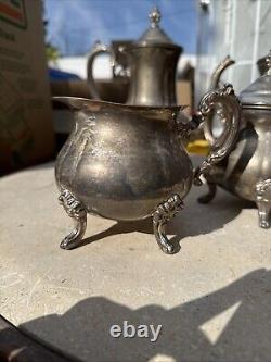 Vintage Antique Silver Plate Tea Coffee Set by International Silver Company