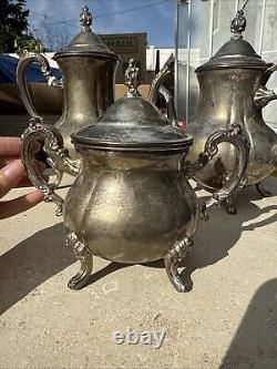 Vintage Antique Silver Plate Tea Coffee Set by International Silver Company