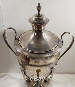 Vintage Antique Silver Plated Coffee Tea Water Dispenser Urn Footed Art Deco