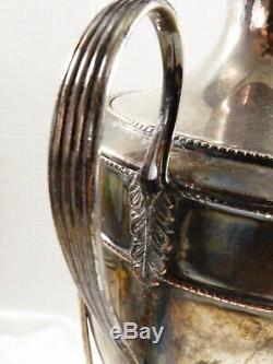 Vintage Antique Silver Plated Coffee Tea Water Dispenser Urn Footed Art Deco