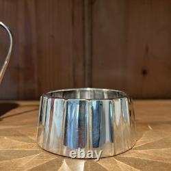 Vintage Art Deco MCM Silver Plated European Geometric 3 Piece Coffee / Tea Set