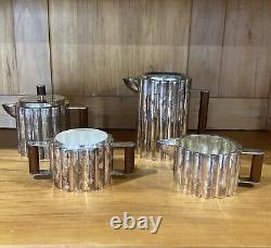 Vintage Art Deco MMA Silverplate Tea Set Ilonka Karasz Italy 1988 Reproduction