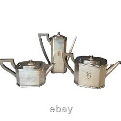 Vintage Art Deco Sheffield Tea Set By Lawrence B Smith 1940s In Silver Plate 500