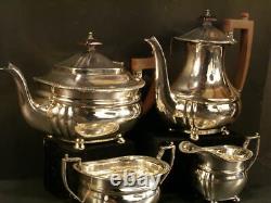 Vintage Art Deco Silver Plate Tea Coffee Pot Set Sheffield EPNS Service Party