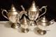 Vintage Art Deco Silver Plate Tea Set, Inc Teapot, Coffee Pot Sugar Bowl And Jug