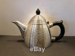 Vintage Art Deco Silver Plated Bee Hive Coffee Tea Pot Bakelite Style Handle