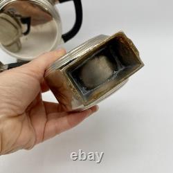 Vintage Art Deco Silverplate Tea Pot Creamer & Sugar