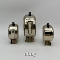 Vintage Art Deco Silverplate Tea Pot Creamer & Sugar