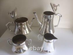 Vintage Art Deco W. M. F. Four Piece Silver Plate Tea & Coffee Service