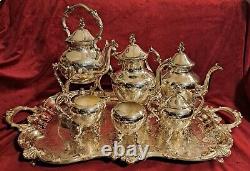 Vintage-BSG-Birmingham Silver Co-7 Piece-Silver On Copper-Coffee/Tea Service