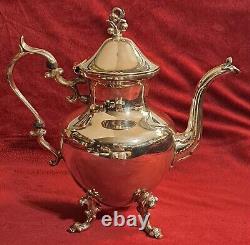 Vintage-BSG-Birmingham Silver Co-7 Piece-Silver On Copper-Coffee/Tea Service