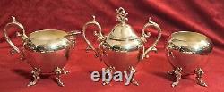 Vintage-BSG-Birmingham Silver Co-7 Piece-Silver On Copper-Coffee/Tea Service