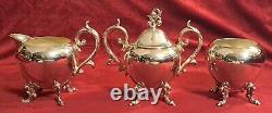 Vintage-BSG-Birmingham Silver Co-7 Piece-Silver On Copper-Coffee/Tea Service