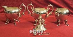 Vintage-BSG-Birmingham Silver Co-7 Piece-Silver On Copper-Coffee/Tea Service