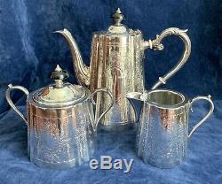 Vintage Barker Ellis Silver Plate 3 piece Tea/Coffee Set