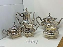 Vintage Beautiful Gorham Chantilly Silver Plate Coffee Tea Set SKU 094-026