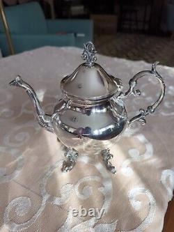 Vintage Birmingham Silver Co 6 Piece Tea Set with Grape Vines in Victorian style