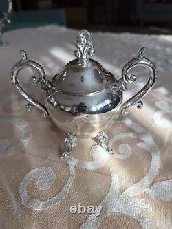 Vintage Birmingham Silver Co 6 Piece Tea Set with Grape Vines in Victorian style