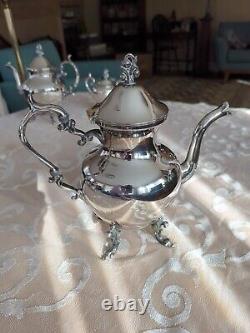 Vintage Birmingham Silver Co 6 Piece Tea Set with Grape Vines in Victorian style