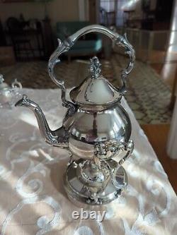 Vintage Birmingham Silver Co 6 Piece Tea Set with Grape Vines in Victorian style