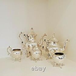 Vintage Birmingham Silver Co Tea/ Coffee Service Set 6 Piece Silver On Copper