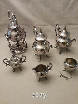 Vintage Birmingham Silver Co Tea Set Lily of the Valley Finials Silver on copper