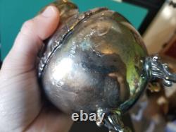 Vintage Birmingham Silver Company Tea Set Silver on Copper Grape Pattern