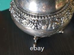 Vintage Birmingham Silver Company Tea Set Silver on Copper Grape Pattern