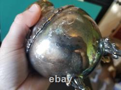 Vintage Birmingham Silver Company Tea Set Silver on Copper Grape Pattern