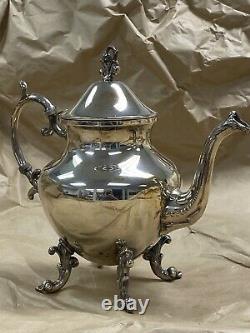 Vintage Birmingham Silver on Copper Tea Set with Footed 29 Tray Gorgeous