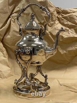 Vintage Birmingham Silver on Copper Tea Set with Footed 29 Tray Gorgeous