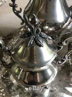 Vintage Birmingvham Co. Silver Tea Set With Serving Tray