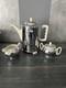 Vintage Butcher Lizen Hammered Silver Plate 3 Piece Tea/coffee Set Insulated Pot