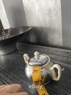 Vintage Butcher Lizen Hammered Silver Plate 3 Piece Tea/Coffee Set Insulated Pot