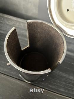 Vintage Butcher Lizen Hammered Silver Plate 3 Piece Tea/Coffee Set Insulated Pot