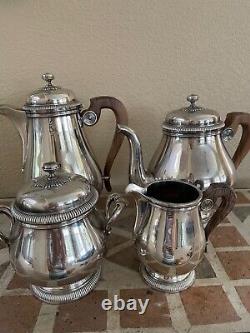 Vintage Christofle Gallia Coffee and Tea Set Silver Plate 4 Piece