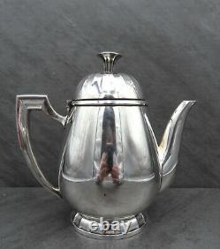 Vintage Christofle Teapot Tea Pot French Silver Plated Art Deco Geometric