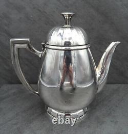 Vintage Christofle Teapot Tea Pot French Silver Plated Art Deco Geometric