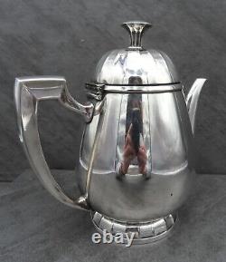 Vintage Christofle Teapot Tea Pot French Silver Plated Art Deco Geometric