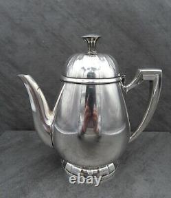 Vintage Christofle Teapot Tea Pot French Silver Plated Art Deco Geometric