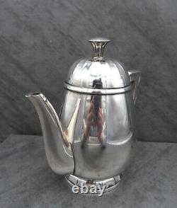 Vintage Christofle Teapot Tea Pot French Silver Plated Art Deco Geometric