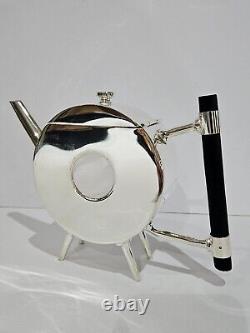 Vintage Christopher Dresser Style Silver Plated spherical shape teapot